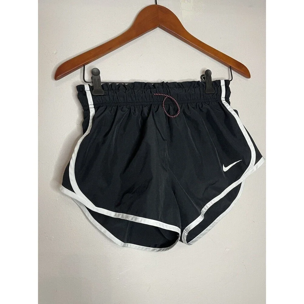 Nike Dri Fit Womens Small Running Shorts Lined Black White Active
